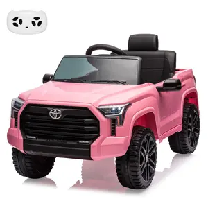 GARVEE Licensed Toyota Tundra 12V Ride-On Electric Car with Remote Control, Battery Powered Vehicle Featuring 4-Wheel Spring Suspension, 3 Speeds, LED Lights, and Pink Design – Ideal Gift for Ages 3 and Up