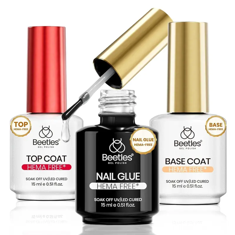 Beetles Gel Polish Hema Free Nail Glue Kit for False Nails Tips and Press On Nails sets  Manicure Nailcare  Fall Nail Halloween Nail Black Friday Winter Nail Christmas Gift