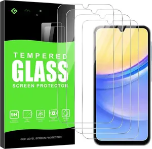 4-Pack Screen Protector for  Galaxy A15 5G/4G, Tempered Glass, 9H Hardness, Anti-Scratch, Bubble-Free,  Clear