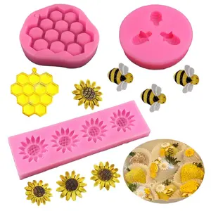 Beehive Sunflower DIY Chocolate Cake Silicone Molds, Decorative Baking Tool Set, Non-Toxic Ca Prop 65 Compliant, Perfect for Home Bakers, Silicone Cake Pan