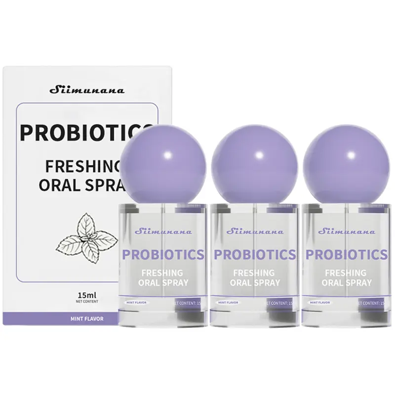 3/1 Pack Probiotic Oral Spray for Fresh Breath & Oral Care, Alcohol-Free Sugar-Free Mouth Freshener Spray for Sensitive Gums, Long-Lasting Bad Breath Control, Portable Travel Size Daily Oral Care Spray 15ml