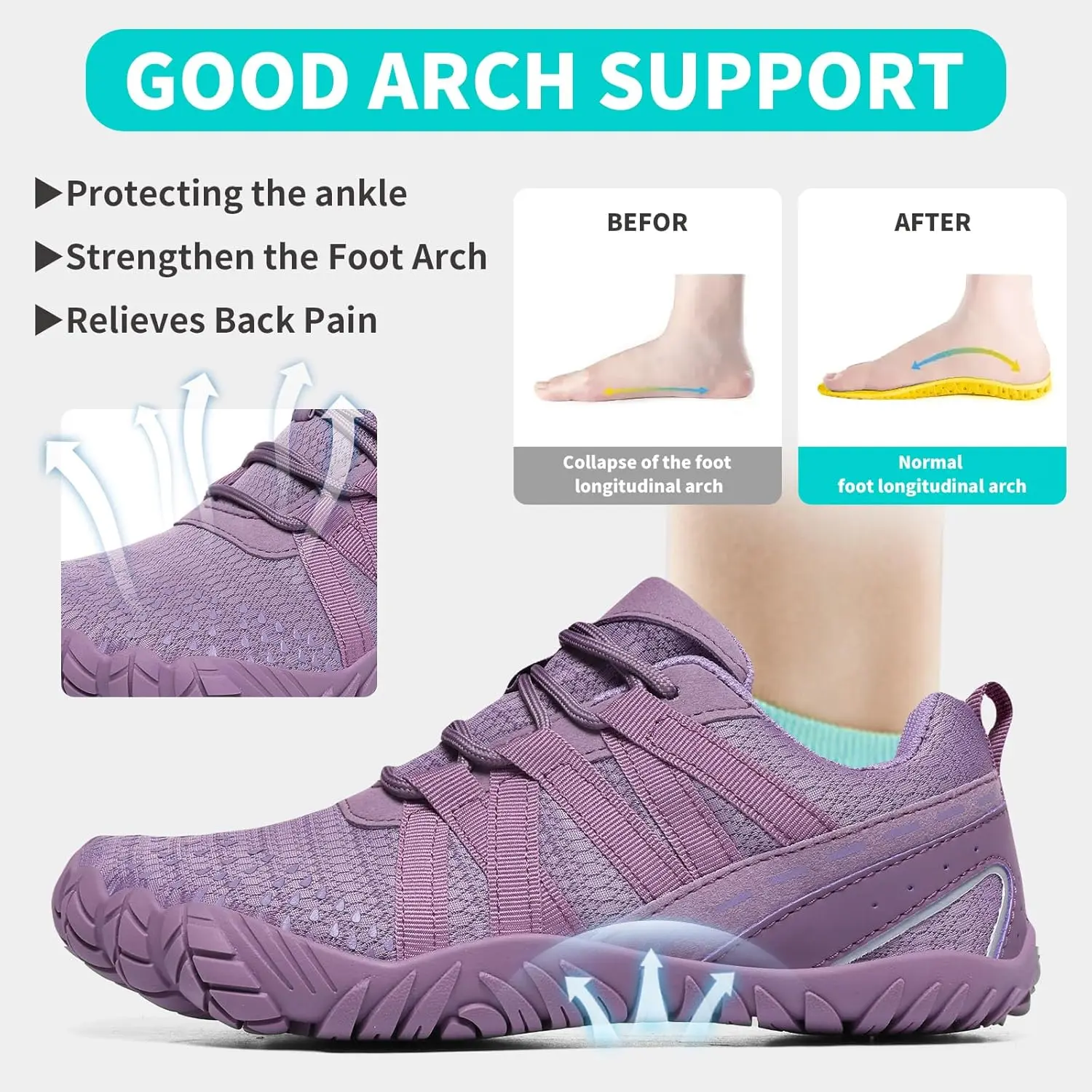 Barefoot Shoes Women Men Minimalist Zero Drop Wide Toe Box Water Shoes Hiking Barefoot Footwear Unisex Sneakers for Workout Cross-Trainer Walking Running Camping Beach Weightlifting Grounding Sport, Comfortable