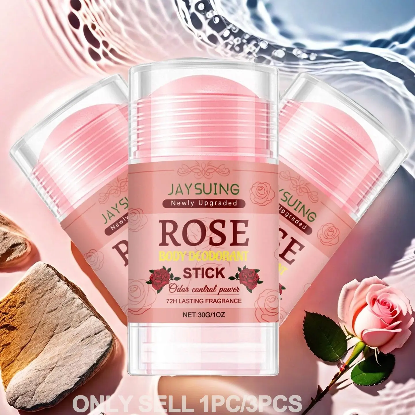 Rose Scented Body Deodorant Stick, Deodorant Perfume Fragrance, Long Lasting Body Deodorants, Portable Body Care Product for Women & Girls, Solid Stick Deodorant, All Body Deodorant, Whole Body Deodorant