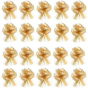 20 PCS Christmas Wrap Ribbon Pull Bows,Gift Wrapping Ribbon Pull Bows,Easy and Fast Gift Wrapping Accessory for Presents, Bows, Baskets, Wine Bottles Decoration, Xmas Gift Wrapping and Wedding Baskets Valentine Decoration Present