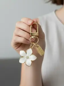 Mother's Day Gift Flower Design Keychain, Floral Pattern Keychain, Cute Keychain for Women & Men, Fashion Accessories for Bag & Car Key Decoration