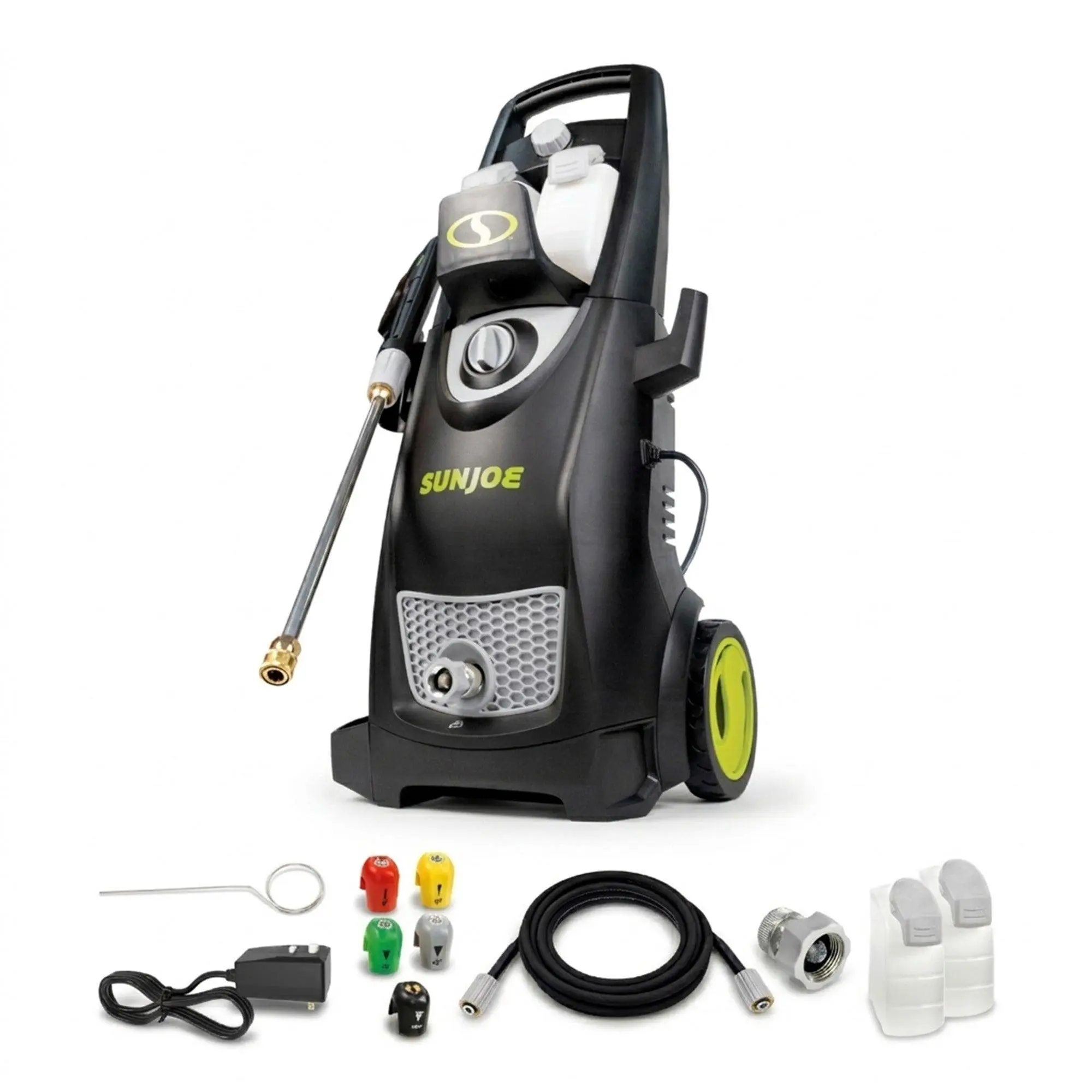 Sun Joe Electric Pressure Power Washer, Heavy-Duty, Cleaning Machine for Patios, Decks, & Sidewalks, Safety First GFCI Power Cord, w/Dual Soap Tanks, SPX3000