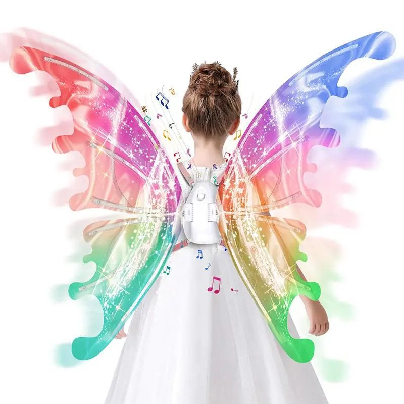 LED Light Up Butterfly Wings, 1 Count Battery Powered Colorful Glowing Butterfly Wings, Novelty Lighting for Party, Festival & Holiday, Butterfly Props, Party Supplies, Party Accessory (Batteries Not Included)