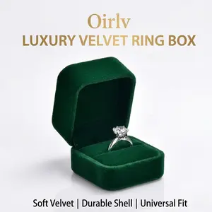Oirlv Velvet Ring Box - Luxury Soft Velvet JewelryGift Box for Engagement, Wedding, Proposal &Storage