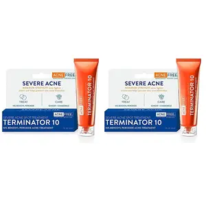 AcneFree Terminator 10 Acne Spot Treatment with Benzoyl Peroxide 10% Maximum Strength Acne Cream Treatment, 1 Ounce