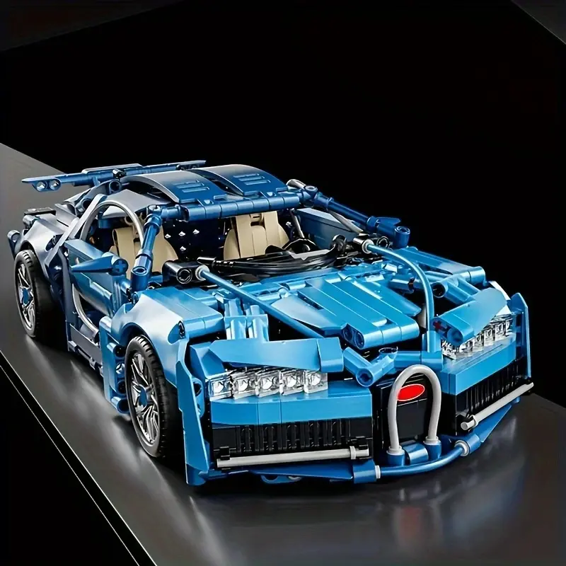 1625 particle blue sports car creative building blocks Model Building Kits, high-difficulty racing model, suitable for decoration in living rooms, dining rooms, and study rooms, perfect birthday gift Bricks Building Block Set