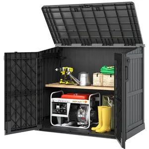[Mother's Day gift]36 cubic feet outdoor storage shelf, ultra-large capacity garden storage box, weather-resistant storage box, waterproof resin shed with lock, suitable for storing bicycles, trash cans, lawn mowers, and gardening tools Summervibes