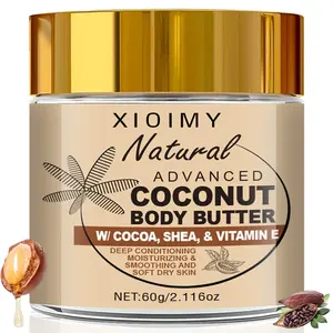 2.116 Oz Coconut Cocoa Butter Body Moisturizer, Strong Hydration, Smooth Skin, Contains Shea Butter & Sodium Hyaluronate, All Skin Types