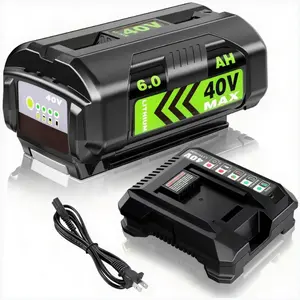 6.0Ah OP4026 Replacement Battery with OP401 Charger for Ryobi 40V Lithium Cordless Power Tools (Compatible with OP40261, OP4050, OP4040, OP40401, OP40201, OP40601)