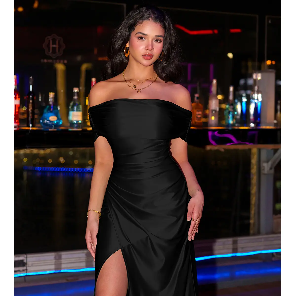 OYS Women's Elegant Off Shoulder High Split Bodycon Evening Wedding Maxi Dress - TikTok Shop OYS Women's Elegant Off Shoulder High Split Bodycon Evening Wedding Maxi Dress - TikTok Shop