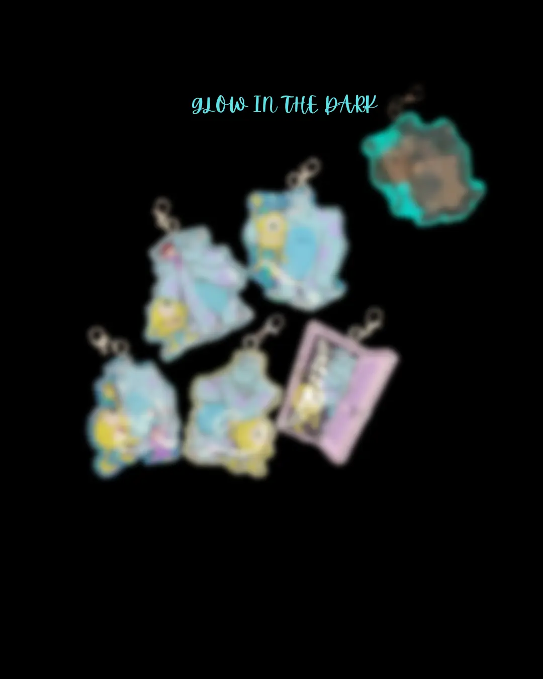 Magical Charms - Glitter Resin Charm Pack | 5 Handmade Chain Charms | Backpack and Bag Accessories Multi Use