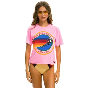 SIGNATURE ASPEN  BOYFRIEND TEE - NEON PINK