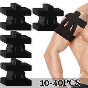 10/20/30/40 PCS Shoulder Tape for Pain Relief, Kinesiology Tape for Shoulder Precut, Quick Original Cotton Waterproof & Breathable, Enhance Elastic Sports Tape for Pain Support and Muscle Sports, Black(SET OF 10)