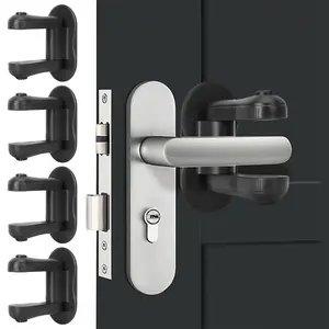4Pcs/Set Black Proof Door Lever Lock,Door Locks for Youngers Safety,Door Knob Younger Proof,Adhesive Safety Locks for Door Handle,New Year Gifts,Tools & Hardware