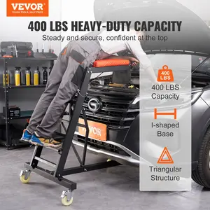 VEVOR Automotive Top Creeper, Summervibes, with Adjustable Height 49.6" to 75.6", 400 LBS Capacity High Creeper, 4 Swivel Caster Wheels, Heavy Duty Foldable Creeper for Auto Repair and Maintenance