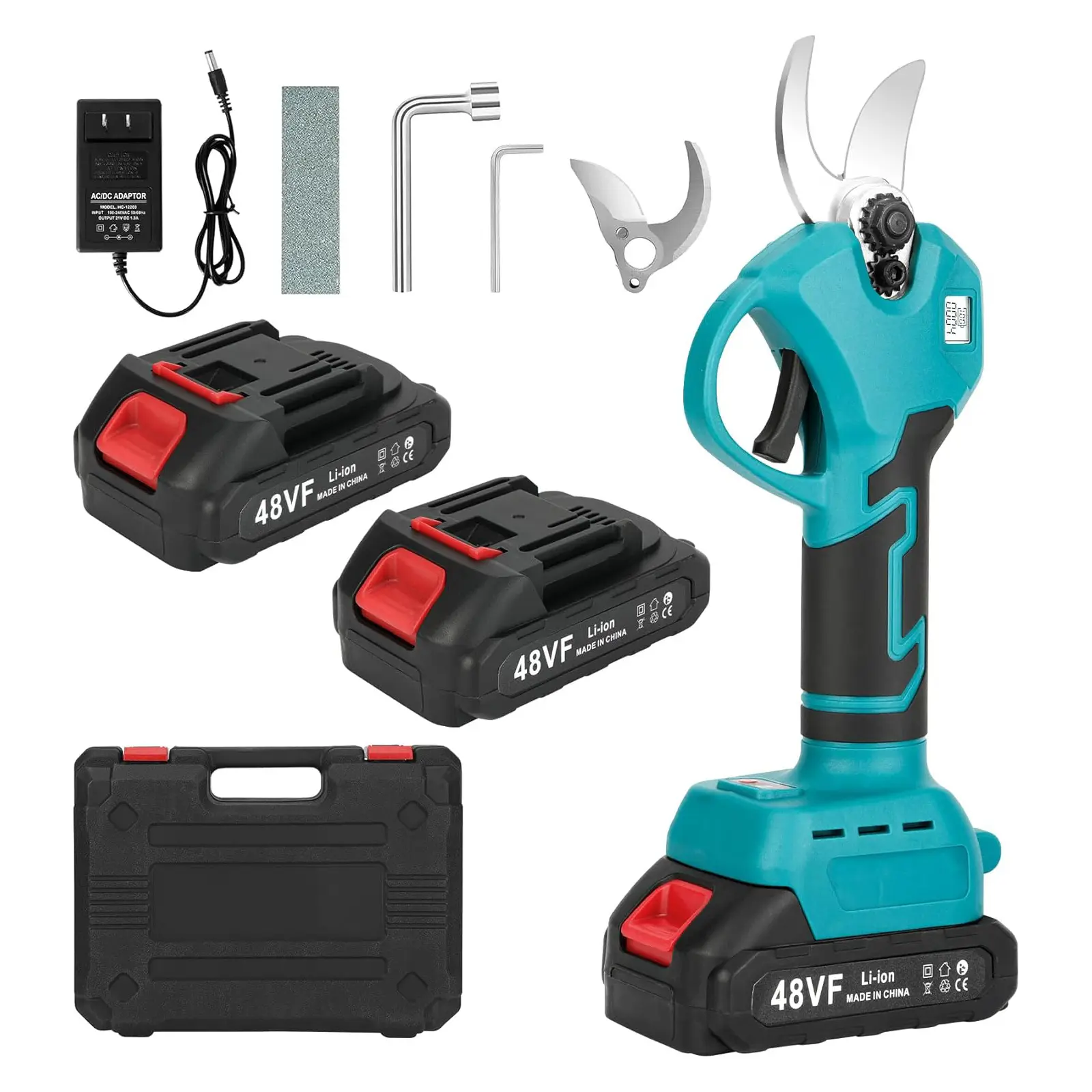 24V Rechargeable Cordless Pruning Shears Featuring LCD Screen, Portable Electric Garden Pruner for Fruit Tree, Vineyard, Rose and Branch Cutting, Equipped with Two Rechargeable Batteries