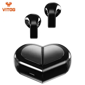 VITOG Heart Shaped Wireless Earphone True wireless earbuds  5.3 In-Ear Headphones Portable Noise Reduction Sports Headphone Gifts Audio Charging Headset