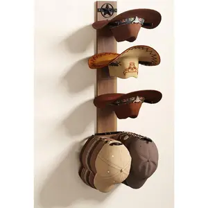 Hat Holder Rustic   Design Hat Organizer 4 count Cowboy Hat Rack Western Decor Hat Storage Hanger for Display and Organization