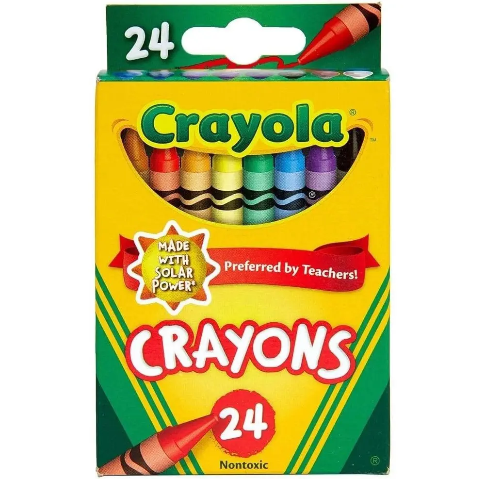 Crayola Crayons, 24-Count Pack Classic Set Coloring Tool with Assorted Hues, Office Stationery Art Supplies for Drawing & Painting