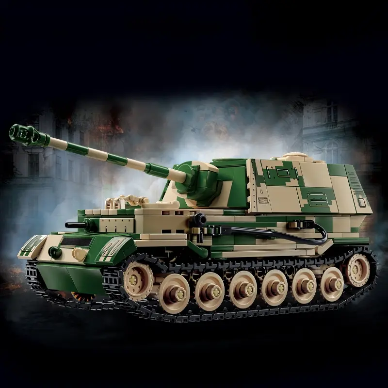 826PCS Elephant Tank Destroyer Building Blocks Set Desktop Ornaments Military Model Bricks Toys Collcetion Kids DIY Toys For Gifts