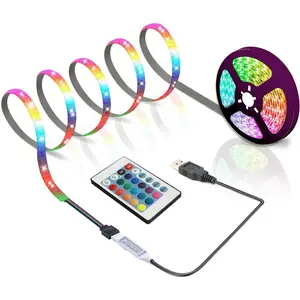 3.28ft USB LED Strip Lights, USB Rope Lights with 24 Keys Remote, DIY Indoor Decoration