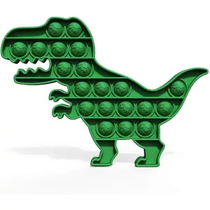 Pop Fidget Toys for Kids, Fidget Poppers Toys Sensory Squeeze Bubble Popping, Silicone Animal Dinosaur Toys Pop Anxiety and Stress Relief It for Boy Girls (Green Dinosaur)