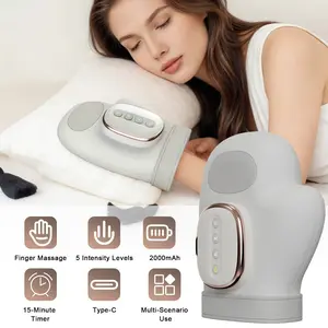 Heated Hand Massager with Pressure, USB Rechargeable Electric Hand Massager, 3 Massage Modes, 5 Adjustable Pressure Levels, Portable Wireless Design, Relaxation Aid