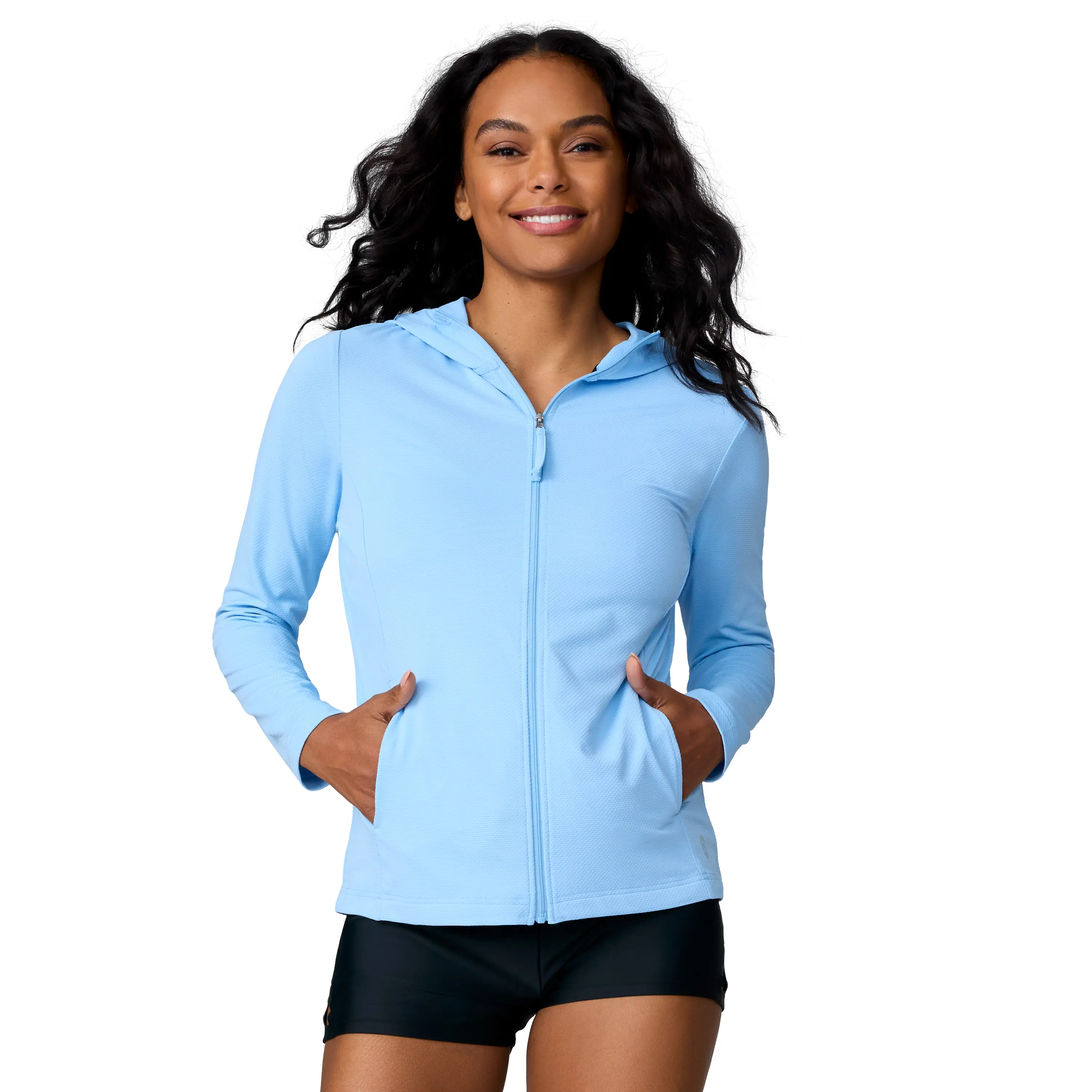 Free Country Women's SunFree Full-Zip UPF Sun Protection Shirt, Stretchable, Odor-Fighting, Overheating-Preventing Sports & Outdoor Swim Cover Up, Sun Protection Shirts
