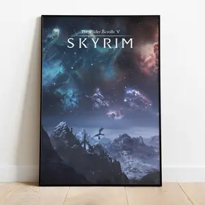 Skyrim The Elder Scrolls V Galaxy Game Print Poster, The Elder Scrolls Skyrim Video Game Posters