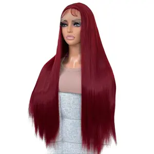 Women's 13x6 Lace Front Wig, Handmade Hand-Tied Natural Hairline, Soft Heat-Resistant Synthetic Fiber, Easy-Wear Full-Cover Hairpiece hair