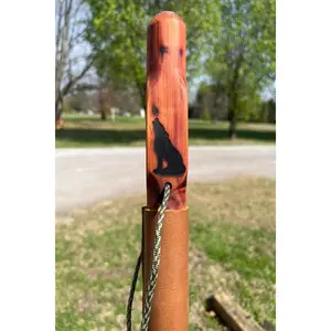 Wolf Red Cedar Walking Stick — Hand Engraved Hiking Staff