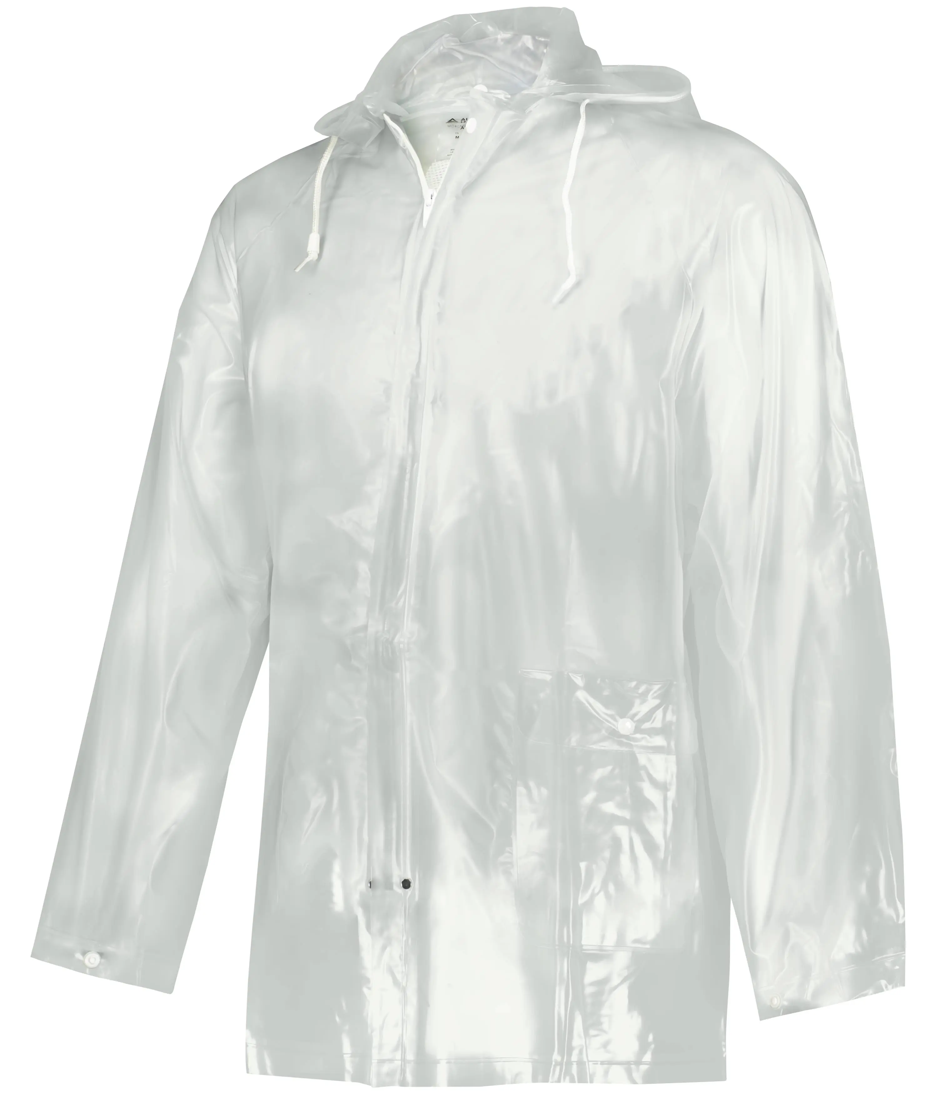 Men's Clear Waterproof PVC Rain Jacket with Hood, Zipper, Lightweight Design for Sports, Outdoor Events