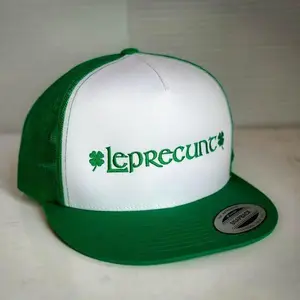LEPRECUNT Embroidered Trucker Hat, St Patrick's Day, St Paddy's Day Irish, Leprechaun Green Four Leaf Clover, St Patrick's Day Outfits