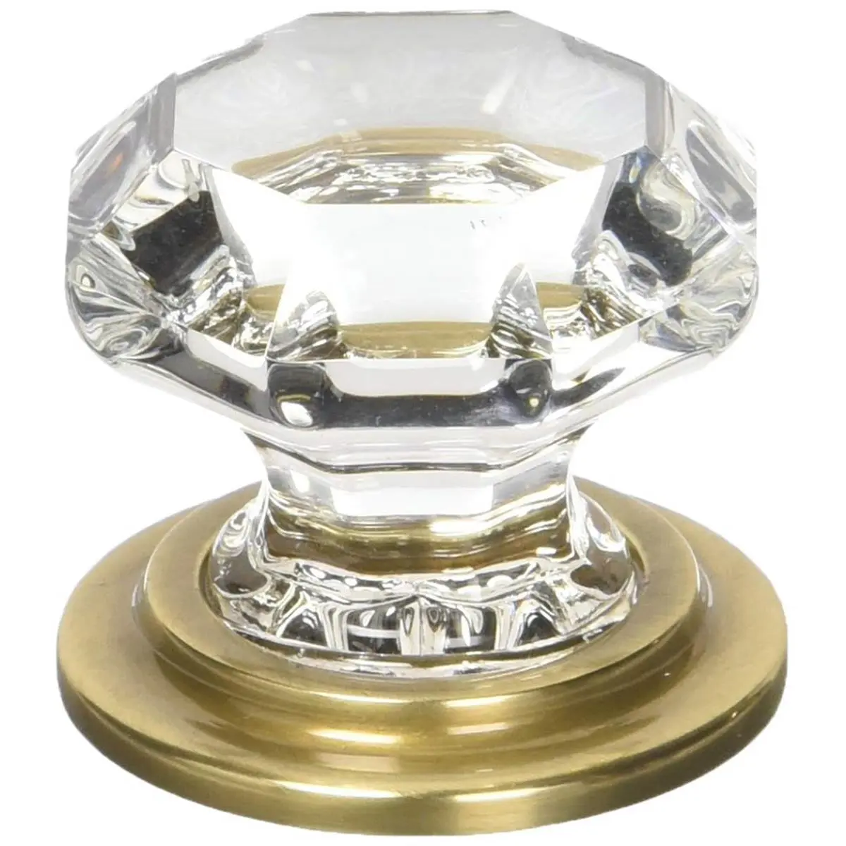 212 MAIN Emtek Old Town 1.75 in. Transparent Cabinet Knob, French Antique Brass, French Brass Finish, with Installation Screws