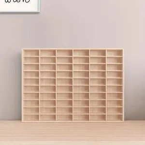 Wooden Multi-Grid Figure Storage Display Box, Multilayer Wall Showcase Cabinet, Figure Model Collection Exhibition Rack, Display Shelf