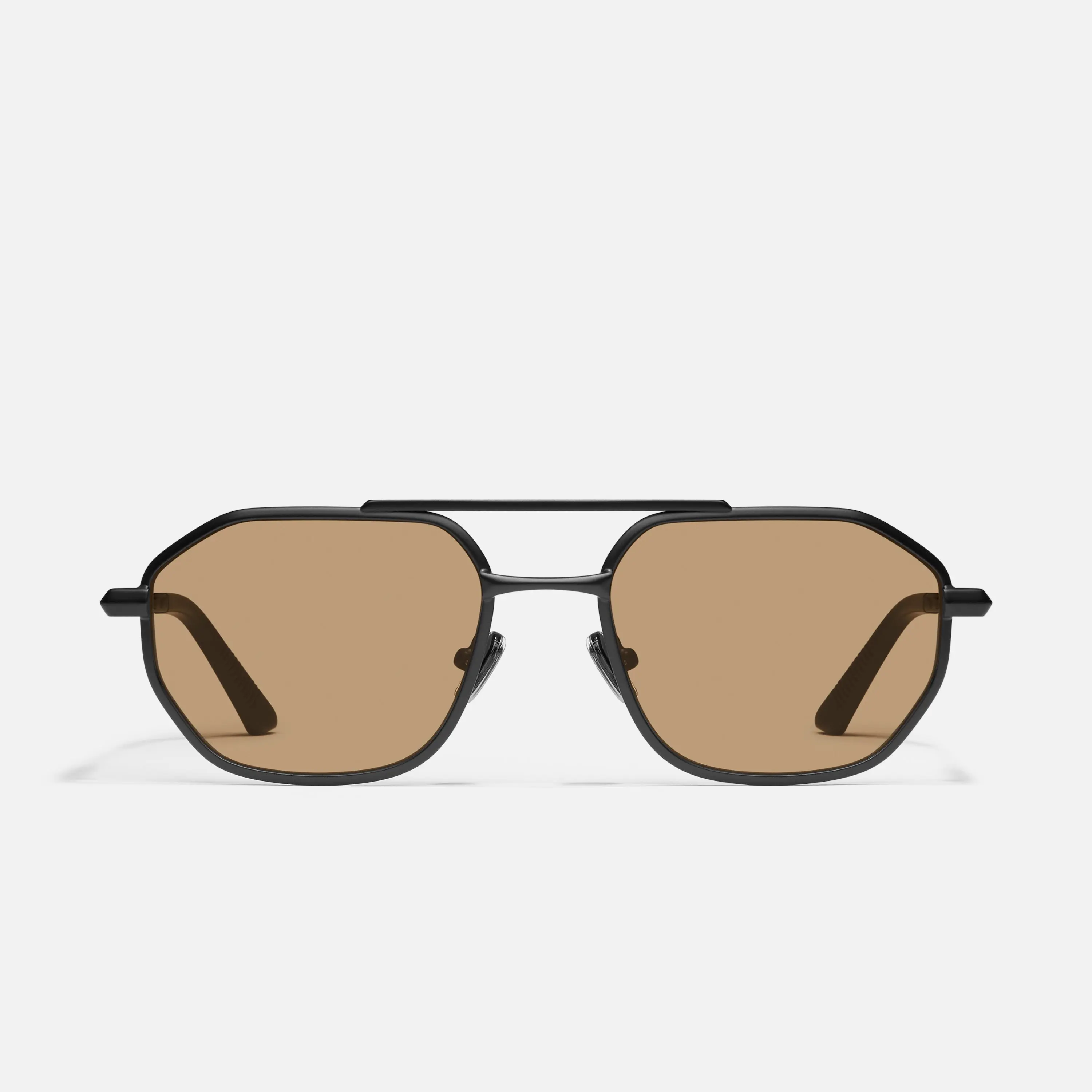 QUAY - EN ROUTE Unisex Men's Women's retro modern geometric metal Round Aviator Sunglasses
