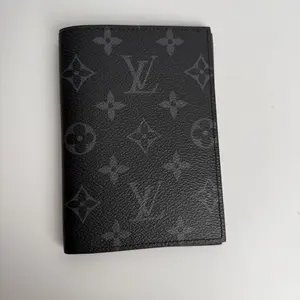 Pre-owned Louis Vuitton canvas Small Leather Goods lv passport holder black
