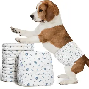 Dog Diapers for Men, Disposable Male Dog Diapers 48 ct, Super Absorbent Dog Diapers, Quick Dry Leakproof Puppy Diapers, Excitable Incontinence