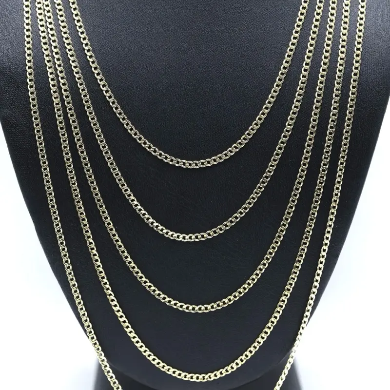 14KT Gold Cuban Necklace 2.5mm - 5 Sizes Available, Unisex Fine Jewelry