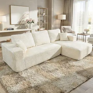Luxe Pop-Up L-Sofa | Pet-Proof, Zero-Setup & Move-Ready | Cloud-Like High-Density Foam Couch | Chic Apartment & Dorm Essential | Unbox Your Dream Lounge in Minutes