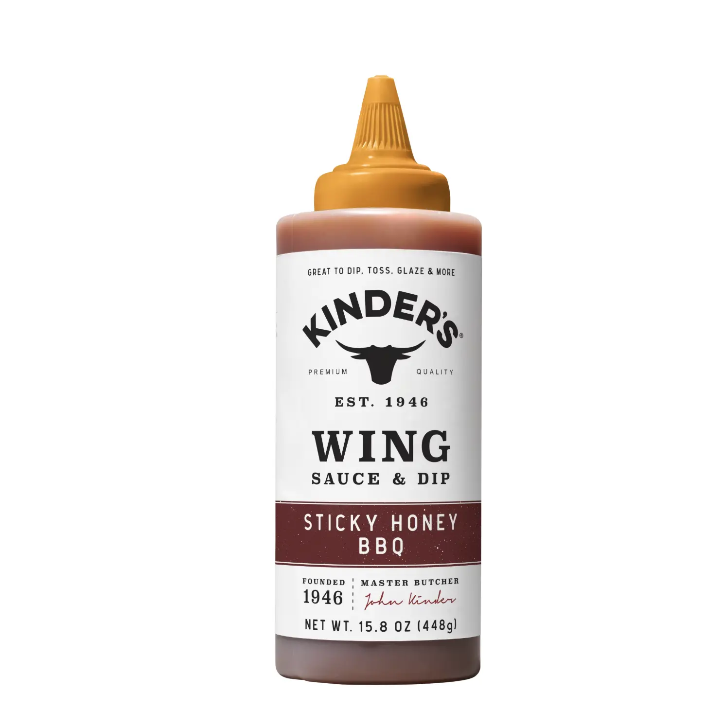 Kinder's Sticky Honey BBQ Wing Sauce and Dip, 15.8 oz Squeeze Bottle