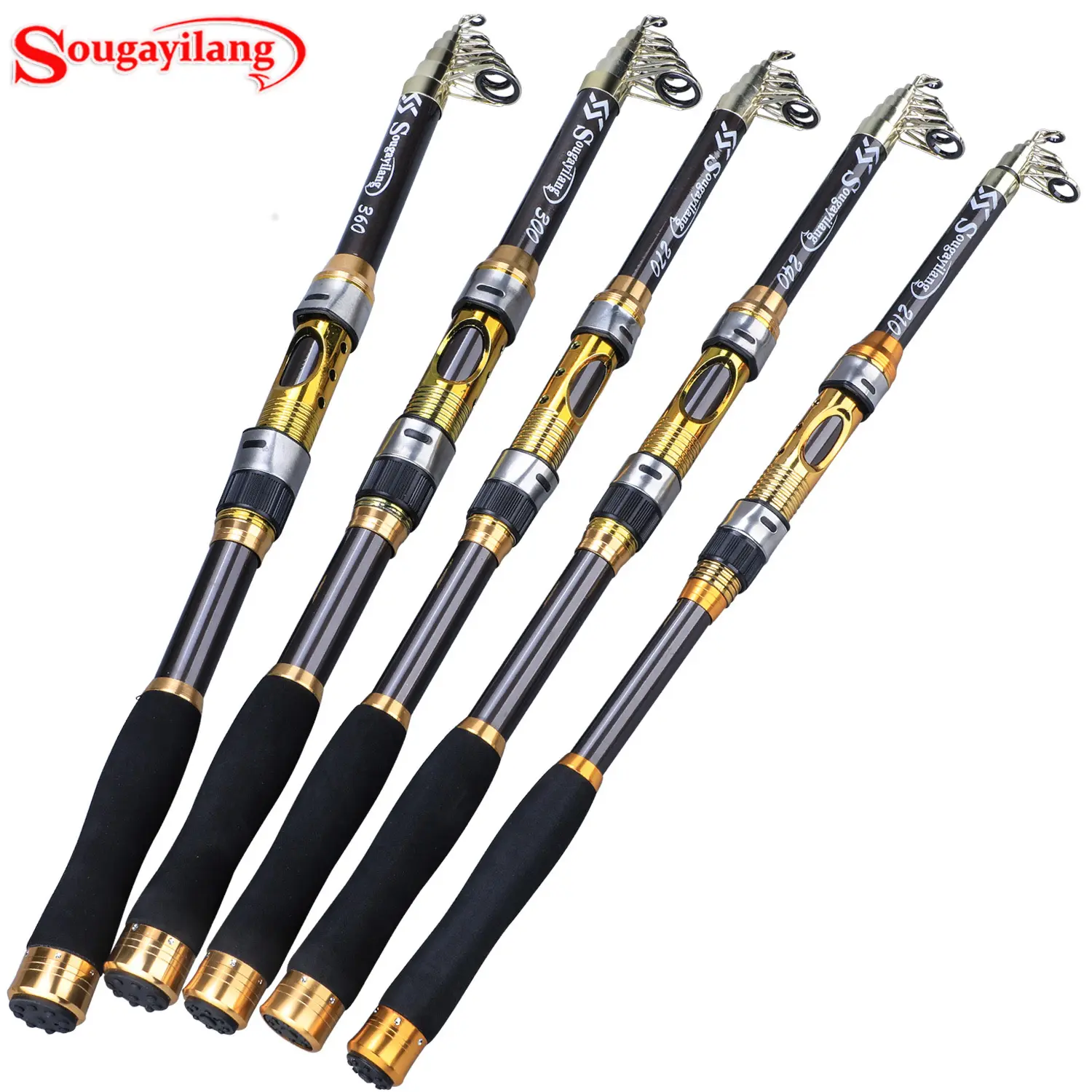 Sougayilang  Fishing Rod 24 Ton Carbon Fiber, CNC Machined Reel Seat, Comfortable EVA Handle, Portable Travel Fishing Rod for Bass,and Crappie Fishing, Fishing Rods