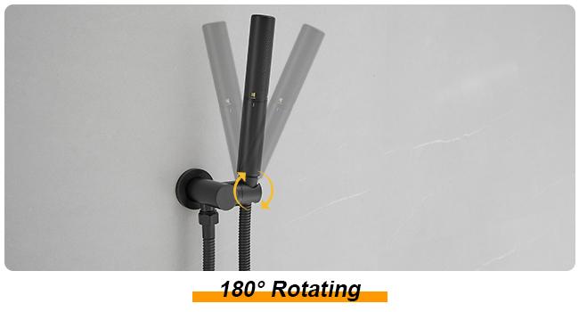 BESy Shower System with 10 Inch Round Rain Shower Head and Handheld Wall Mounted, High Pressure Rainfall Shower Faucet Fixture Combo Set with 2 in 1 Handheld Showerhead for Bathroom, Matte Black wall mount rain shower