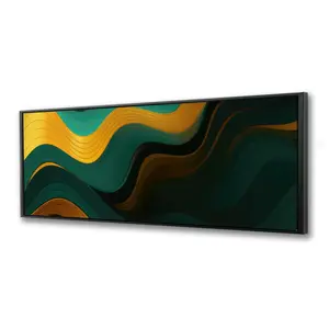 212 MAIN Golden Harmony Yellow-Framed Photo Wall Art, 20x60 in. - Gold-Themed Framed Wall Arts for Posters & Prints Display, Home Decoration for Rooms