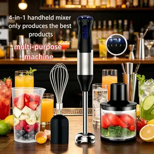 Immersion mixer, 4-in-1 manual pipe bending machine, maximum power 700W, 5-speed turbocharged, with copper motor and stainless steel blades, handheld mixer, with egg mixing rod