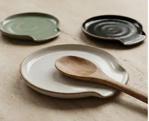 Beautiful Ceramic Spoon Rest for Stove Top - Perfectly Sized Spoon Holder for Your Kitchen Countertop   Perfect Addition to Any Kitchen Counter for Everyday Cooking